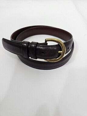Vintage Coach Handcrafted Brown Leather Belt - Style 8400 - Solid Brass Buckle